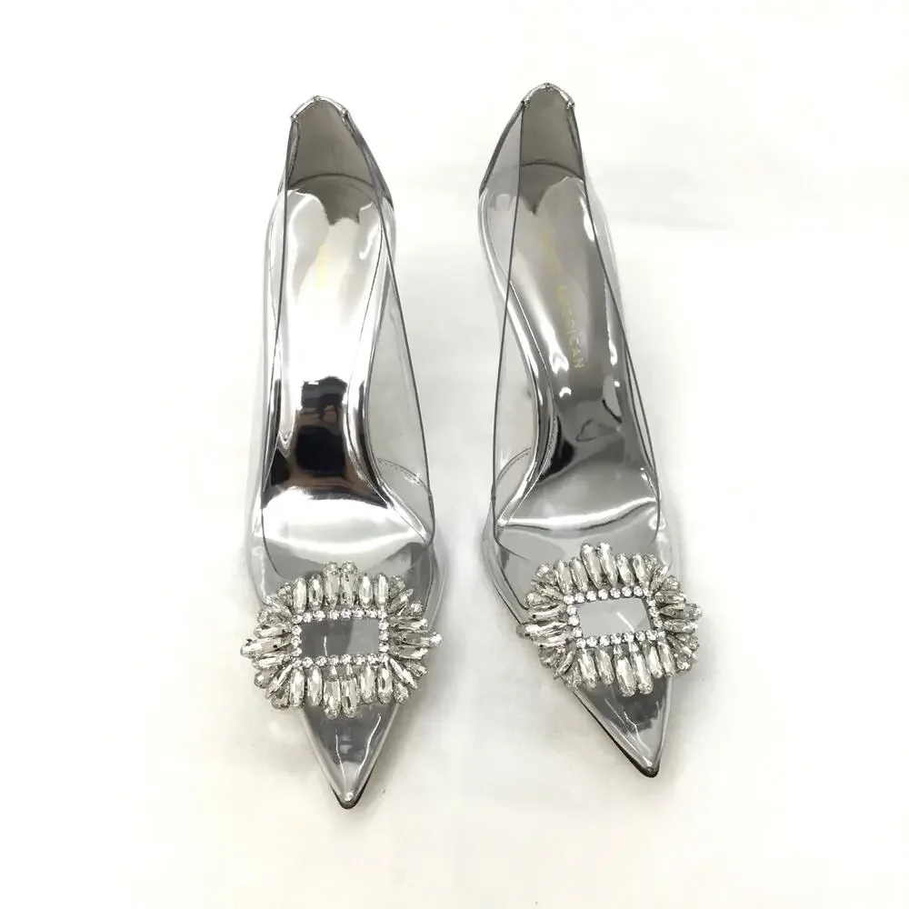 Good American Clear Heels Cinderella shoes CINDER-F*CKING-RELLA PUMP Sz 7.5 - Picture 4 of 9